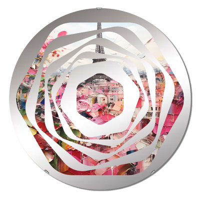 Paris In Bloom Vintage Collage - Amorphe Decorative Mirror