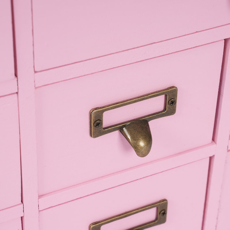 Wood Stackable Desk Organizer with 12 Drawers, Pink