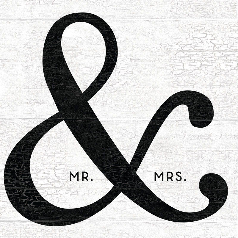 Ampersand Mr Mrs - Wrapped Canvas Print, 30cm H x 30cm W
