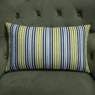 Thomas Collection® Velvet Navy Green Stripe Decorative Accent Pillow Assorted Sizes