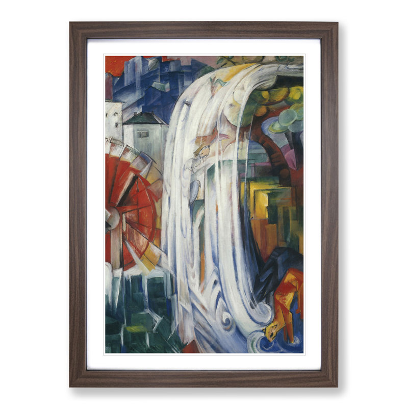 The Bewitched Mill by Franz Marc - Picture Frame Painting, Walnut Framed, 65cm H x 48cm W x 2cm D