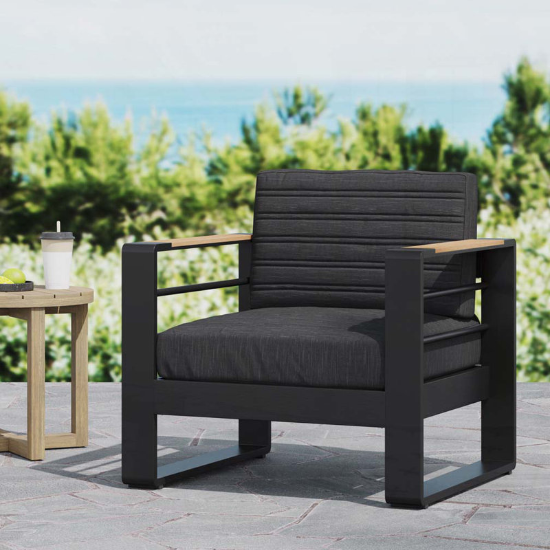 Outdoor Patio Club Chair, Black