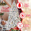 Arbre de Noël floqué avec lumières Ul colorées et pommes de pin naturelles - pointes en PVC enneigées, branches articulées, support en métal stable, installation facile-711708717