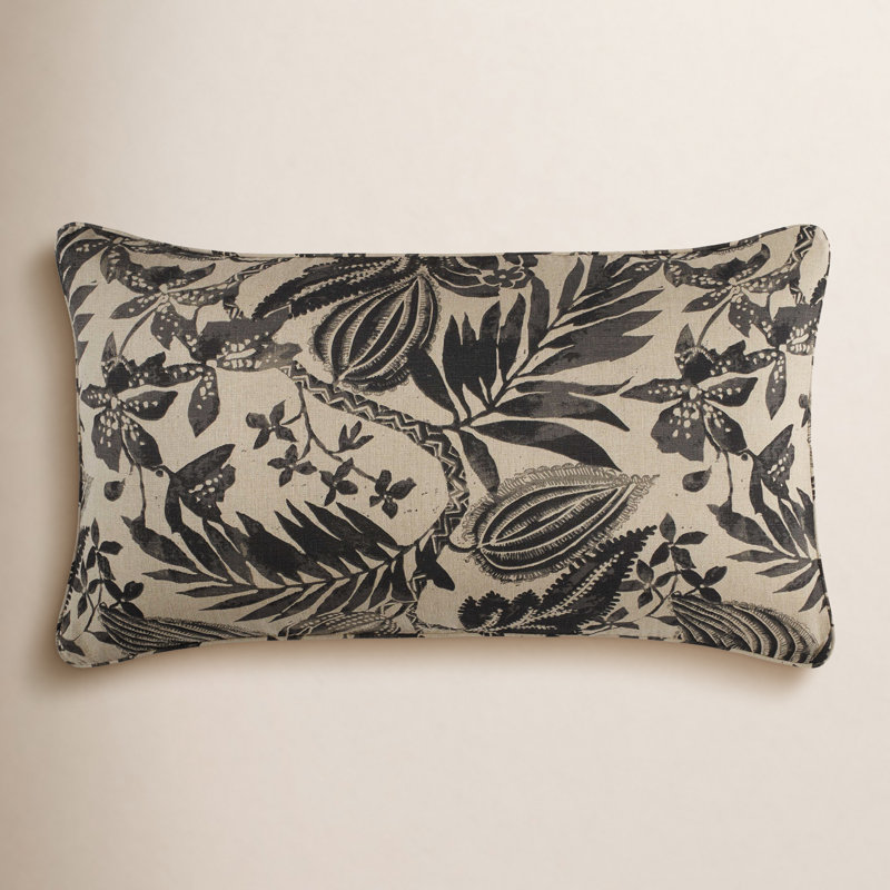 Antigua Linen Sham, King, Black/Ivory