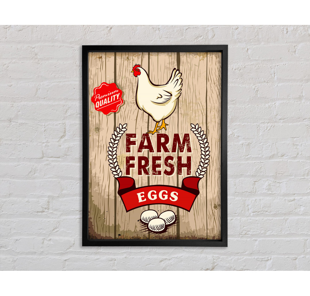 Farm Fresh Eggs Gerahmter Druck