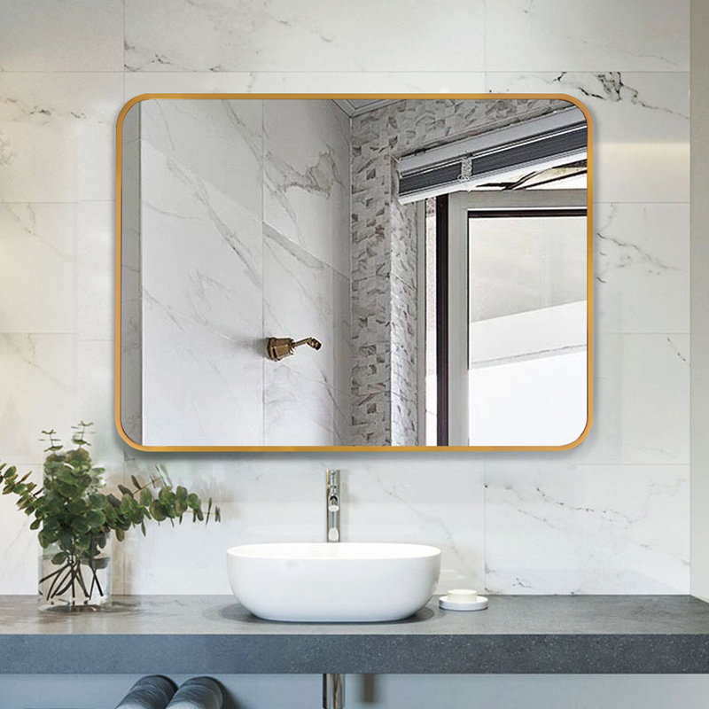 Miroir de salle de bain mural, 20 po x 28 po, Doré
