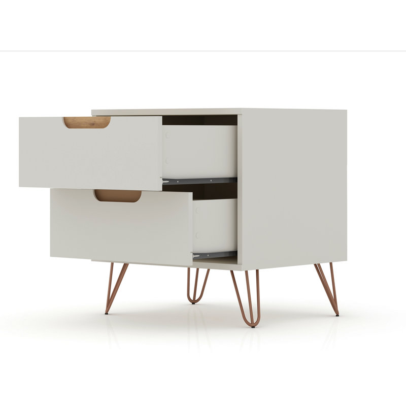 Rockefeller 20" Nightstand In Off White (2-Drawer), Off White