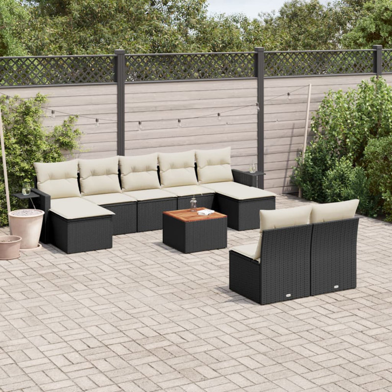 Vidaxl Garden Sofa Set Black