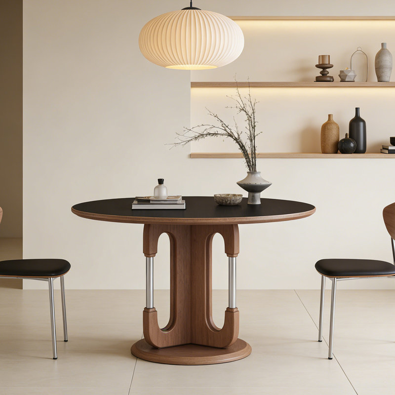 Table de salle à manger ronde de luxe légère, 29.53"H x 53.15"L x 53.15"W