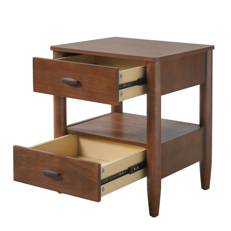 Table de chevet Bravik Mid-Century Modern, Noyer, 1