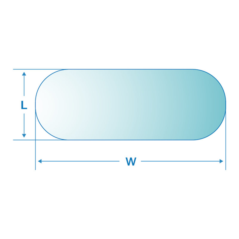Fredela Glass Table Top, 0.5" H x 84" W x 44" D