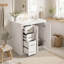 Meuble-lavabo de 91 cm (36 po) avec lavabo en céramique, meuble autoportant à 1 porte et 3 tiroirs, structure en bois massif et MDF, style moderne, gris-680221113