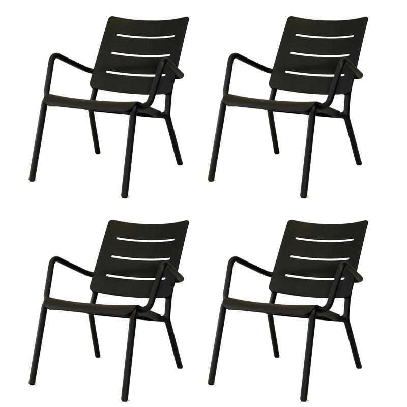 Ensemble de 4 bacs empilables Outo, Noir