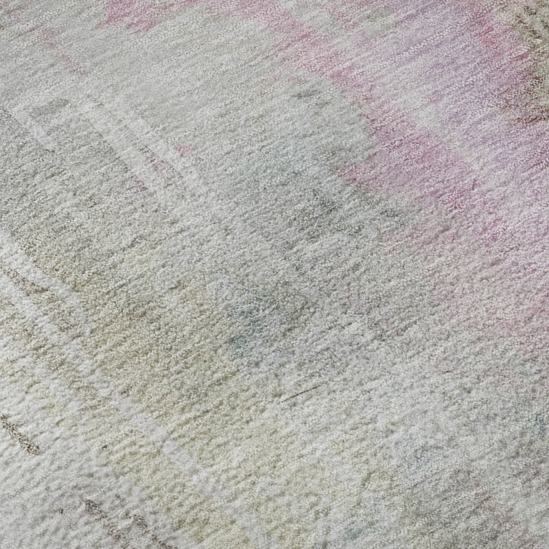 Premium Machine Washable Kelton AMF1233 Abstract Rug, Round 8'