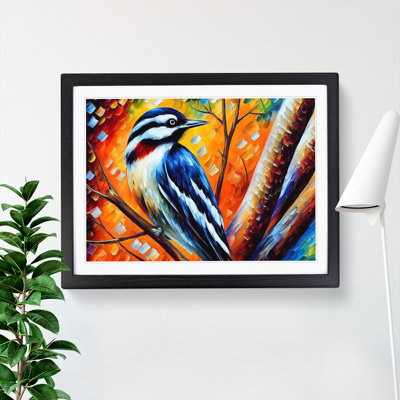 Woodpecker Bird Vol.4 Abstract - Single Picture Frame Painting