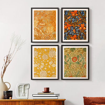 «Vintage Abstract Print XX», ensemble de 4 reproductions encadrées
