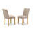 3 Piece Dining Table Set for Small Spaces Contains a Square Wooden Table and 2 Light Tan Linen Fabric Parson Dining Room Chairs, Oak-967615947-1033272024-1033272027