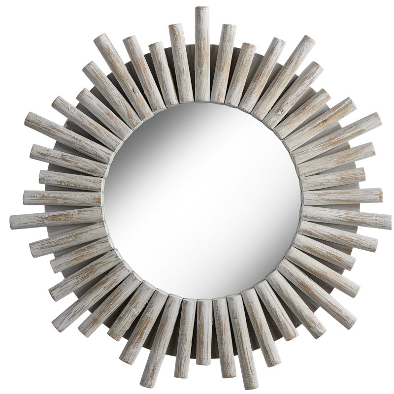 Fouts Wood Flat Wall Mirror
