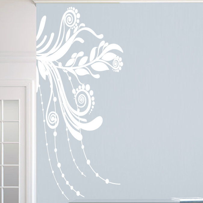 Décalcomanie murale en coin, blanc