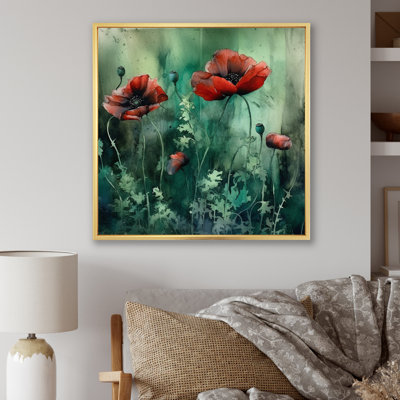 Emerald Vibrant Poppies II
