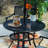 Alyah Round Metal Outdoor Dining Table With Umbrella Hole , 40'' in. W 4'' in. D