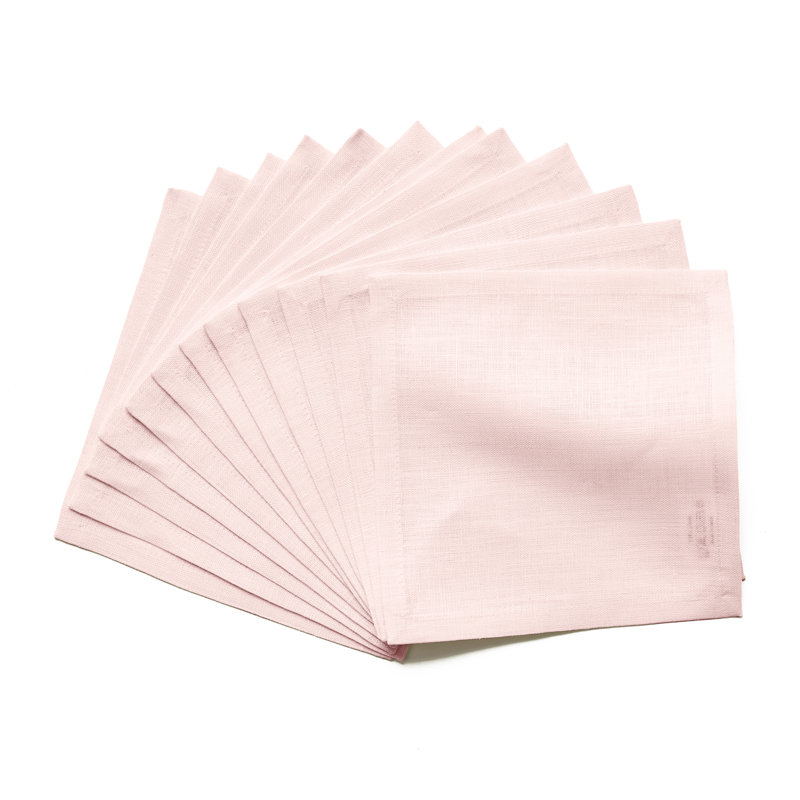 100% Pure Linen Cocktail Napkins - Athena, 6" x 6", Chambray Indigo