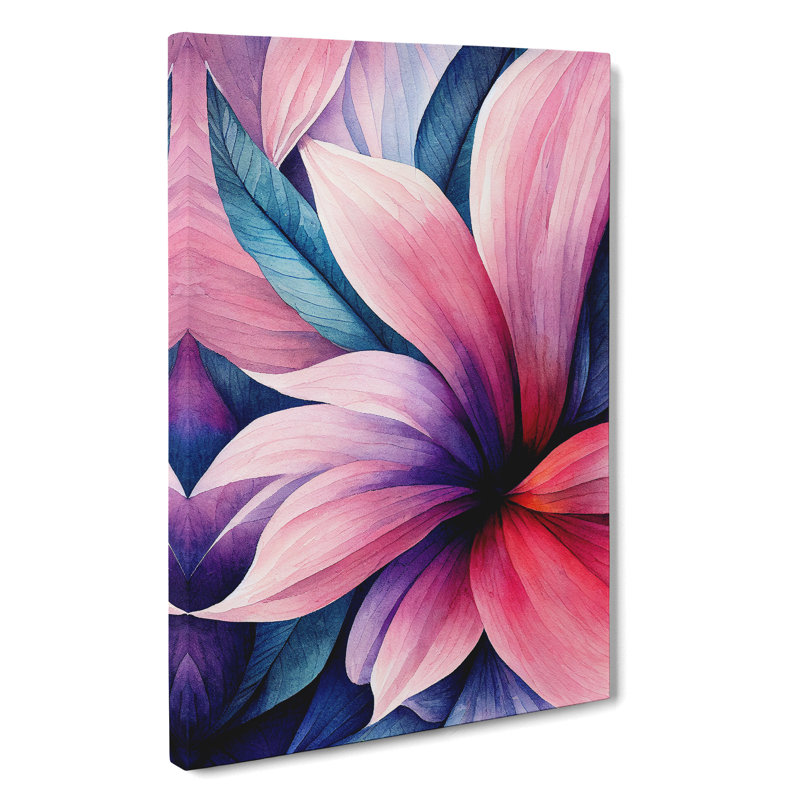 Dreamy Watercolour Flowers No.4 - Wrapped Canvas, 60cm H x 40cm W