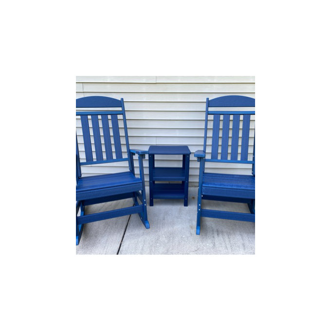 Oxing HDPE Outdoor Rocking Chair (Set of 2) - Coffee