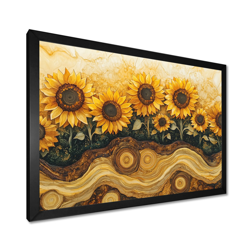 Dobromila - Floral Wall Art, Single Picture Framed Print, Black, 12" H x 20" W