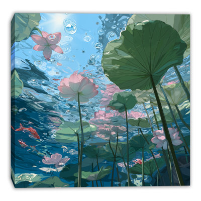 Underwater Lotus Dream Wrapped Canvas Wall Art