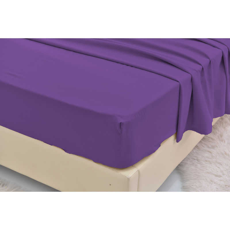 Ensemble de literie en rayonne de bambou, Violet, Ensemble de draps pour lit simple TG + un drap-hou