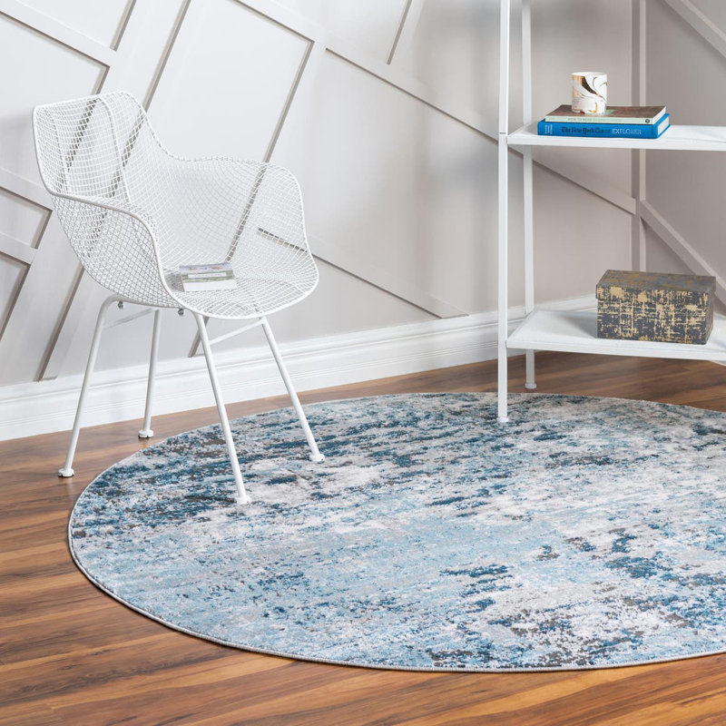 Sumiko Abstract Indoor Rug, Round 7'1"