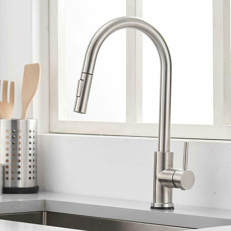 Touch Sensor Kitchen Faucet with Pull Down Sprayer, Single Handle High Arc Touch Activated Pull Out Kitchen Faucets
