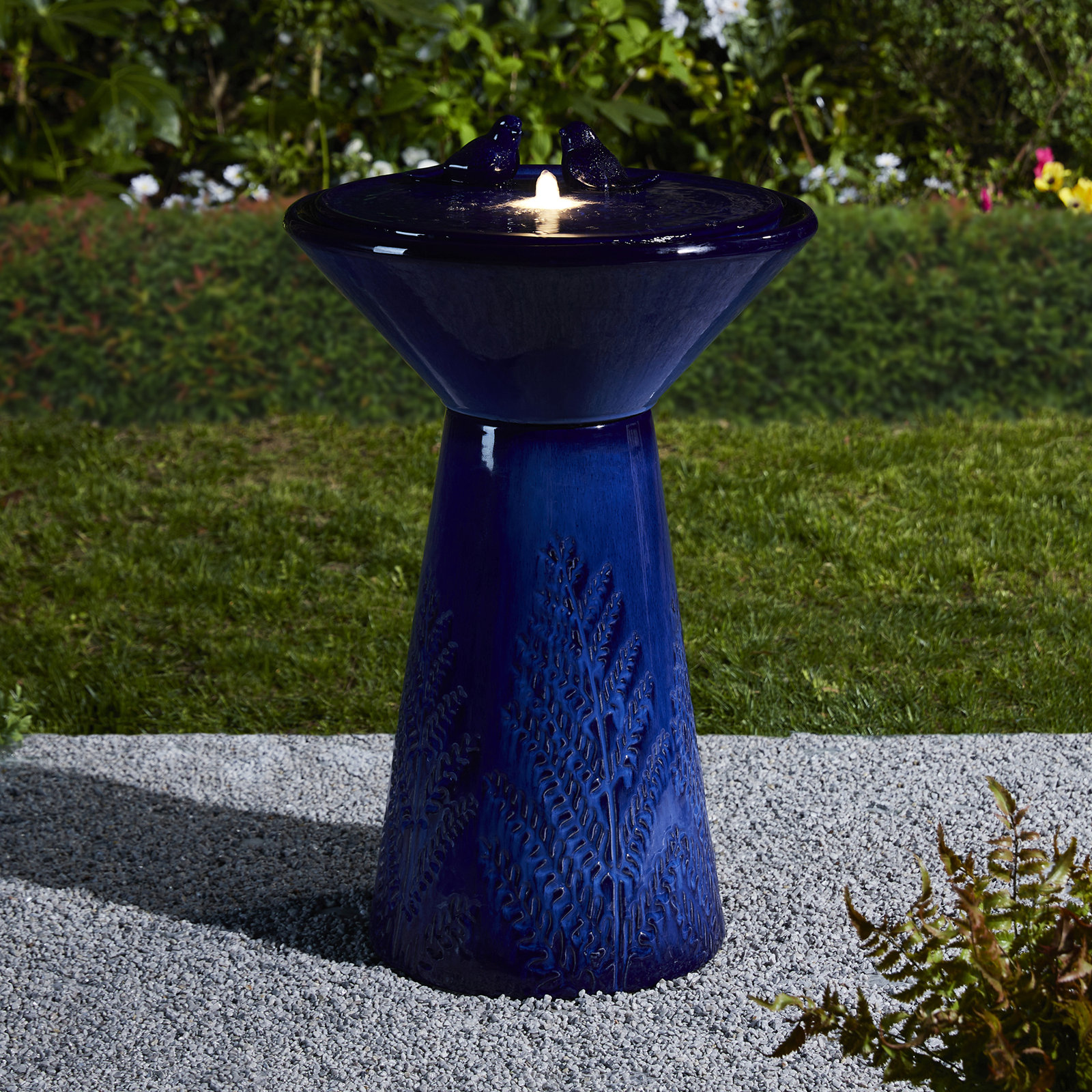 Ceramic / Porcelain Fountain, Cobalt Blue