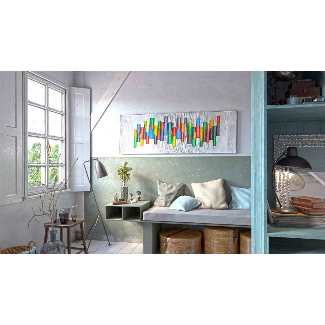 Handmade Modern Abstract Wall Decor on Metal Peterson Housewares Inc.