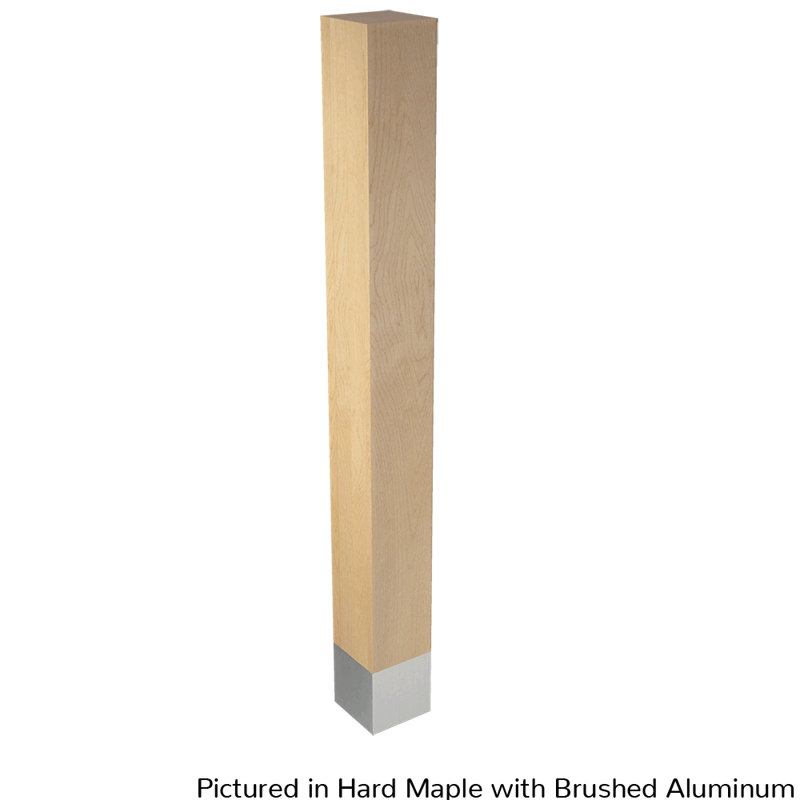 Mercutio Table Leg, 29" H x 3" W x 3" D, Brushed Aluminum