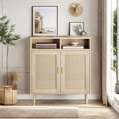 Solid Wood Rectangle Accent Cabinet