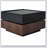 Multi-functional Square 360°Rotating Coffee Table with 2 Drawers, High Gloss 2-Tier Centre Table