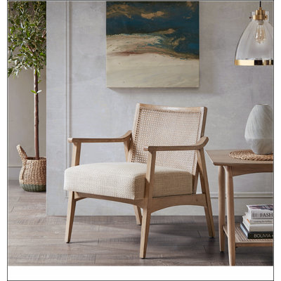 Fauteuil en polyester brun clair à 4 pieds