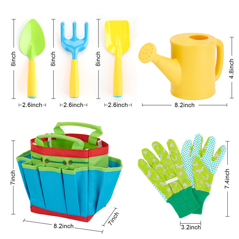 Ensemble de 6 outils de jardin pour enfants, L 0,73 pi x l 0,63 pi