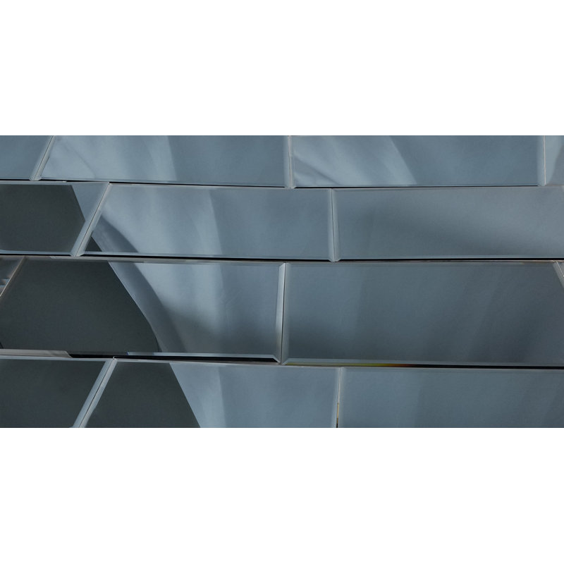 Reflections 8 in. x 16 in. Diamond Grade Glass Mirror Beveled Large Format Subway Decorative Kitchen & Bathroom Wall Tile