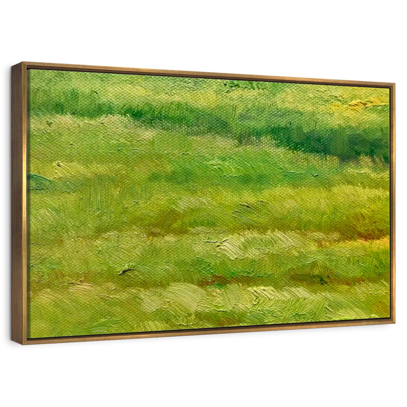 Champs verts, Cadre flottant doré, 13 po x 9 po