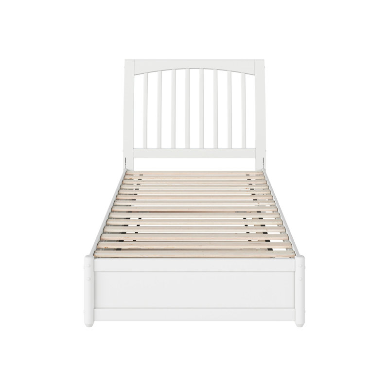 Imarion Platform Bed with Panel Footboard and  Trundle, Twin, White