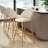 Corrigan Studio 26" Swivel Counter Stool Beige Fabric Seat with Metal Legs Modern Design for Kitchen Dining & Home Bar-1120280974