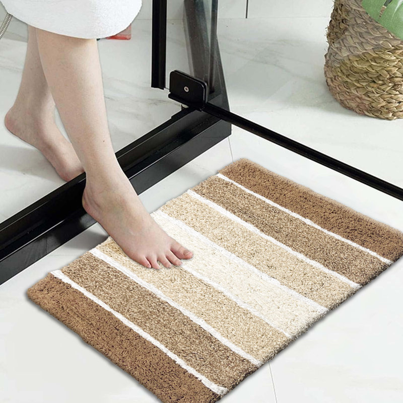 Cervantes 100% Cotton Non-Slip Bath Rug, Mocha, Large