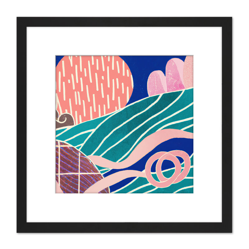Seascape Waves Blue Watercolour - Single Picture Frame Print