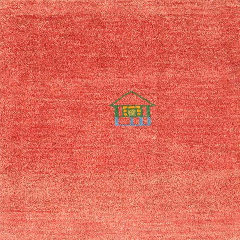 Tapis contemporain corail, Carré 5 pi
