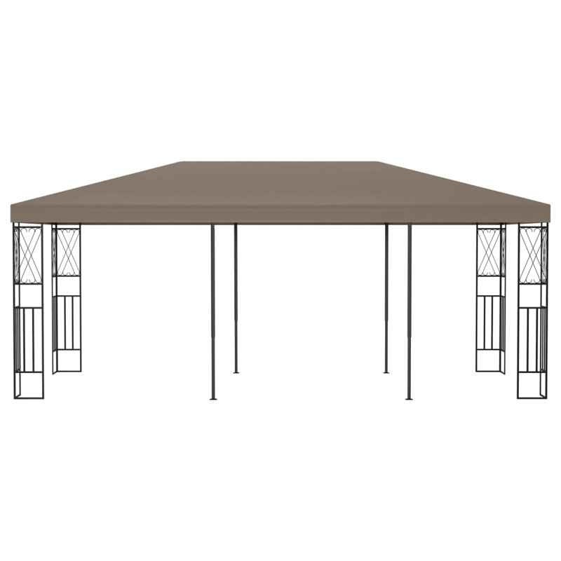 Abri de jardin durable en taupe Gazebo 19,7 x 9,8 pi 100% polyester avec structure en acier