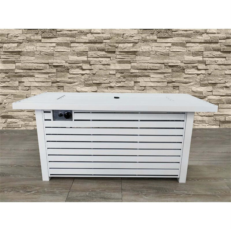 Table de foyer d'extérieur en acier au propane / gaz naturel avec couvercle