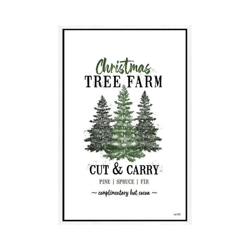 Christmas Tree Farm by House Fenway - Print on Canvas, 66.04 cm H x 45.72 cm W, White Framed Canvas